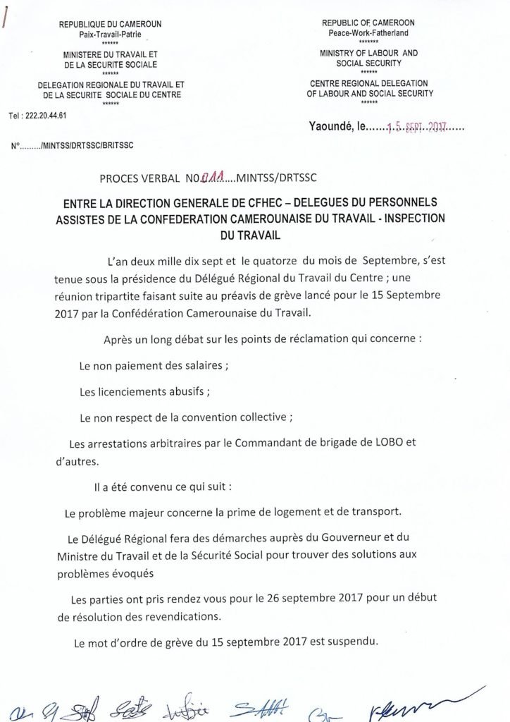 Procès verbal de la concertation du 14 septembre 2017